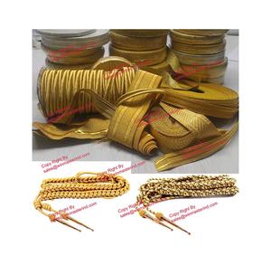 ทองกว้างและเงินแท่งลวดถักเปียตัดแต่งลูกไม้สำหรับเครื่องแบบพิธีการ - Product Image 6