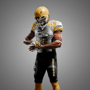 Camiseta elástica de fútbol americano para adultos OEM, aparejos de alta calidad, sarga personalizada, equipos de clubes, uniforme corto, 100% poliéster, personalizado - Product Image 4