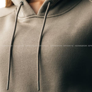 Sweat à capuche de haute qualité pour femmes avec décoration en dentelle Logo personnalisé courte longueur-Top court populaire en gros - Product Image 6