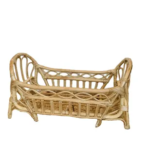 Rattan Puppen bett und Requisite Neugeborenes Studio Hochwertige Requisiten Hand gefertigt im Bio-Rattan-und Boho-Stil