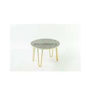 Extremo de mesa auxiliar de tira blanca y mesa de centro taburete de jardín acento/sofá mesa auxiliar muebles de Crown Export - Product Image 3