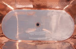 Bañera independiente de cobre brillante antiguo de diseñador moderno, función de remojo de Hotel de estilo Bateau Victoriano de clase alta - Product Image 5