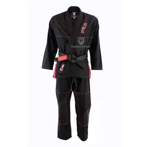 Özelleştirilmiş toptan judo dövüş üniforma karate özel siyah renk rahat beyaz pamuklu