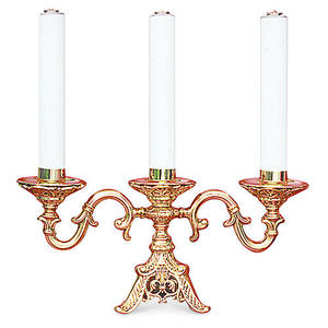 Candelabro de latón fundido, suministros de Iglesia pulida, Brassworld, India - Product Image 1
