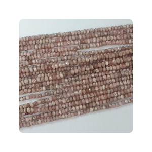 Taille personnalisée 14 pouces brin Rhodochrosite à facettes Rondelle perles 3mm perles en pierre naturelle chaîne perles à facettes Rhodochrosite - Product Image 4