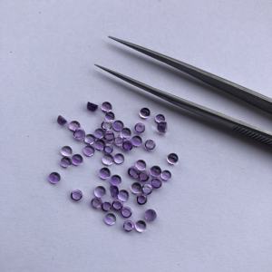 Piedra preciosa de amatista púrpura Natural de 2mm, piedra de cabujón suelta plana redonda para la fabricación de joyas, tendencia, venta en línea, India, Alibaba - Product Image 3