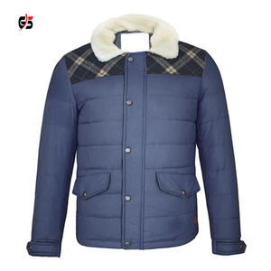 New Design Puffer Jacket Turn Down Fur Collar Men's Clothing Single Breasted Closure Custom Logo Print Full Sleeves OEM Product - Product Image 6