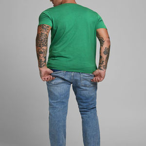 T-shirt de sport d'été pour homme de haute qualité, 220 grammes, col ajusté, manches courtes, motif uni personnalisé - Product Image 2