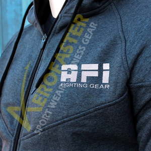 Sweat-shirt à capuche zippé pour homme AFI, manches longues, respirant, en polyester et coton, couleur unie, coupe classique, haut de loisirs d'hiver, logo frontal - Product Image 3