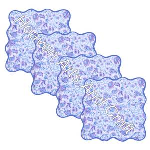 Block Printed Handmade Cotton Table Scallop Napkins Use Home Hotel Stock 100% Cotton Made Quality Table Napkin Hem Stitch Indian - Product Image 2