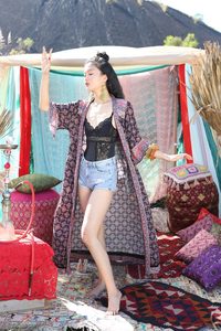 2024 Mùa Hè Sang Trọng Bohemian <span class=keywords><strong>Gypsy</strong></span> <span class=keywords><strong>In</strong></span> Dệt Kimono Phụ Nữ 'Tầng Chiều Dài Bãi Biển Cover-up Ăn Mặc Tự Nhiên Vòng Eo Châu Âu - Product Image 3