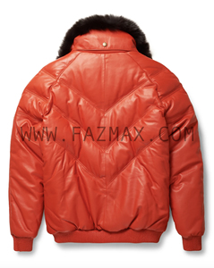 Veste en cuir OEM V-Bomber - Imperméable, respirante, grande taille, fermeture éclair, finition lavée - Product Image 6