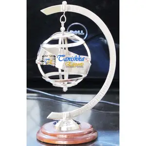 Globo de esfera Náutica de latón Armillary, globo de decoración del hogar hecho a mano, de latón, regalo de Navidad