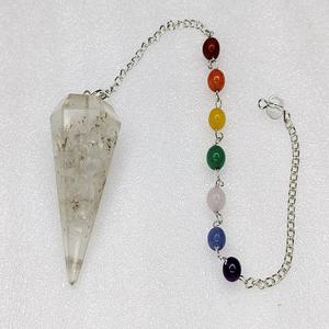 Cristal Natural Cuarzo Ágata Péndulo Chakra Reiki Orgón Curación Artesanía Piedra semipreciosa tallada para equilibrar - Product Image 2