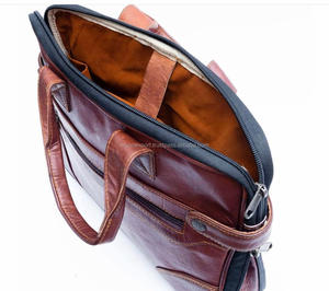 Sac messager en cuir de chèvre unisexe, mallette fait à la main, Style Vintage, sacoche pour hommes, sac de bureau, - Product Image 4