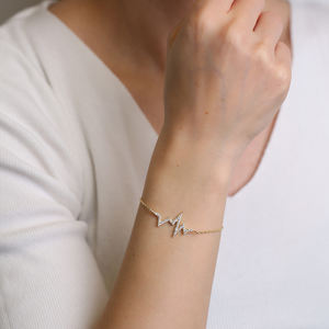 Nouveau Bracelet élégant en argent Sterling 925 pour femmes, bijou artisanal, Design de battements de cœur, original, vente en gros - Product Image 4