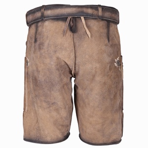 Pantalones Cortos de Cuero de Gamuza Bávara de Cintura Alta para Hombre, Bordados, Talla Grande, Tradicionales para el Oktoberfest Alemán - Product Image 2