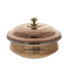 Olla de cobre de diseño martillado para cocinar y servir comida, para uso de Catering, fabricada por la India, venta directa de fábrica - Product Image 5