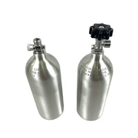Bouteille de CO2 en alliage d'aluminium TPED 2L pour aquarium avec vanne marche/arrêt W21.8, pression de service 124 bars, certifiée ISO7866