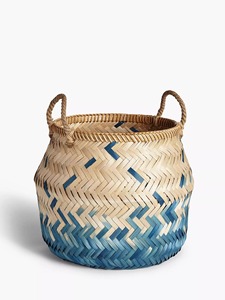 Panier de rangement multifonctionnel rustique en bambou et rotin, écologique, design tendance, fait à la main, capacité de 3 à 6 L, pour l'organisation de la maison - Product Image 3