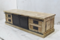 Lemari TV Vintage India Ramah Lingkungan Buatan Tangan, Dapat Disesuaikan, Multifungsi, Bergaya Industrial Standar untuk Ruang Tamu