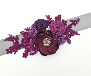 Crystals Pearls <b>Sash</b> <b>Bride</b> belt Handmade Creations - Product Image 1