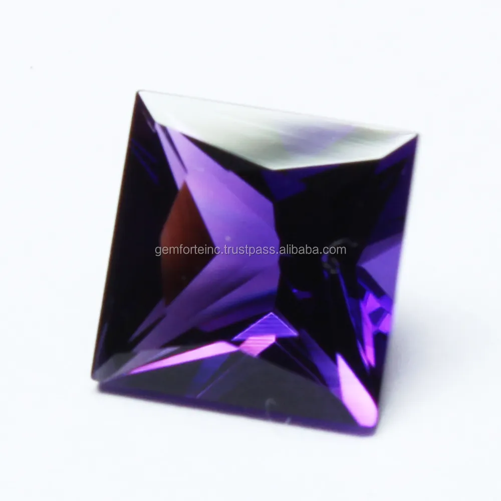 Amethyst Square Shape Faceted Loose Cut Gemstone Most Selling 2023 Natural Stone Handmade DIY Jewelry Making AAA Amethyst Stones