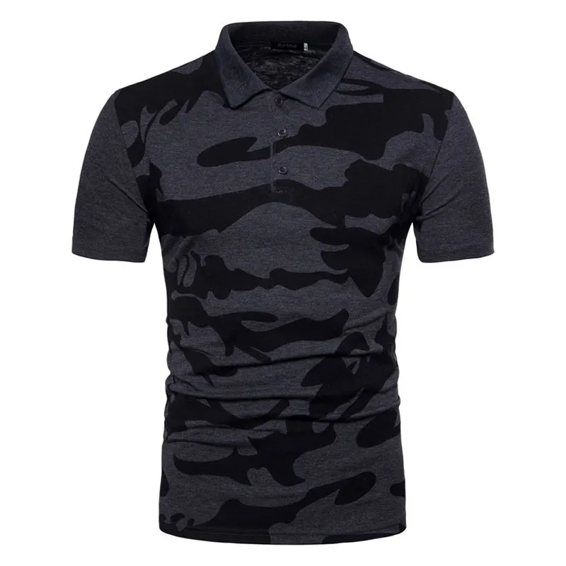 Polo Shirts Sport Golf T Shirt 100% Cotton Men Camouflage Color Men T-Shirt Men's Fashion Slim Fit Short