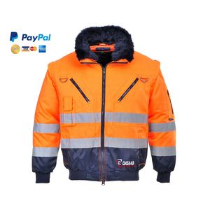 Chaqueta de seguridad con cinta de alta visibilidad para hombre con logotipo personalizado de fabricante de Pakistán con seguridad reflectante de cuello alto - Product Image 6