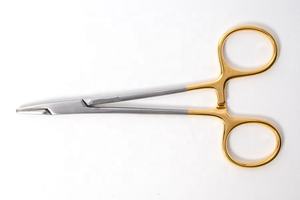 Portaagujas WEBSTER TC 13 CM con insertos de carburo de tungsteno, mango dorado, instrumentos quirúrgicos, certificado CE Clase II - Product Image 5