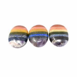 7 pierres de palmier collées Chakra Agate Gemstone Produit de guérison Feng Shui sculpté avec gravure de style amour - Product Image 2