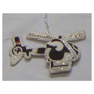 Ornement de Noël suspendu fait main en forme d'hélicoptère - Product Image 1