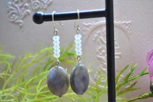 Bijoux en argent Sterling 92.5 opale naturelle et Labradorite, boucles d'oreilles en pierres précieuses Flashy, bijoux pour femmes, cadeau mignon - Product Image 6