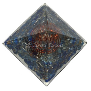 Lapis Lazuli With <b>Crystal</b> Point Pyramids : <b>Top</b> Quality Orgone Pyramids India - Product Image 1
