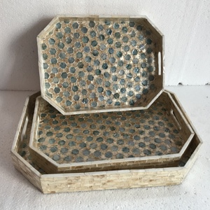 คุณภาพสูงที่ดีที่สุดขายมุกหรูหราเสิร์ฟถาด Handmade จากเวียดนาม - Product Image 2