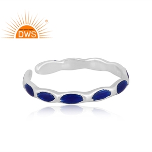 Nouvelle Bague Empilable Faite Main en Argent Sterling Fin avec Émail, Modèle 2026, pour Femme - Fabricant de Bijoux - Product Image 2