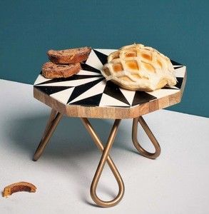 Cake Stand Circular Shape <b>Mosaic</b> Design Resin Platter Stand Planter Stool for Multipurpose Birthday Party Home Hotel Tradnary - Product Image 5
