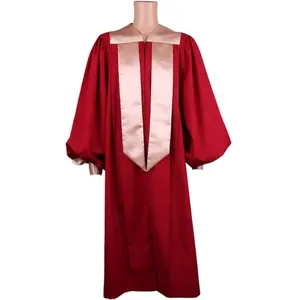 Grosir Murah Biaya Promosi Jubah Paduan Suara Gaun Gereja Jubah Paduan Suara Pendeta Kustom dengan Syal Gereja