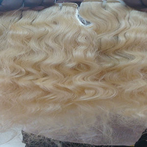 Blonde Wavy Human Hair Extension Wholesale Price 100% Unprocessed Blonde Hair Bundles Single Donor Virgin Cuticle Aligned Hair - Product Image 1