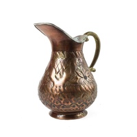 Carafe en cuivre de style ottoman Maras Turquie, fait main, écologique, pour service de boissons, Surahi, couleur Oxyde, 1 L, en métal, en stock
