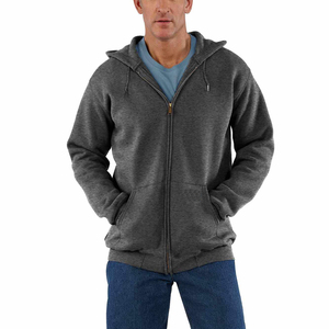Sudadera con capucha para hombre, de alta calidad, informal, 100% algodón, con cremallera, para invierno - Product Image 2