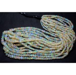Perles rondes en opale éthiopienne, naturelles, multicolores, 16 pouces, avion lisse, prix de gros - Product Image 5