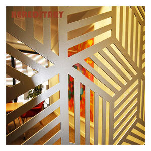 Panel de pantalla de corte láser para cafetería comercial, Partición de pantalla de aleación de aluminio para interiores, diseño moderno - Product Image 3