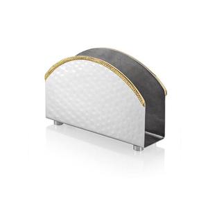 โต๊ะสเตนเลสสตีลพร้อมที่ใส่กระดาษเช็ดปากขอบทองเหลือง - Product Image 1