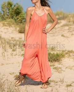 Mono desteñido liso con tirantes finos para mujer, ropa de playa, especial, talla grande, informal, holgado - Product Image 3