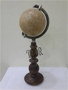 Support en bois nautique World Globe Beautiful Rotated Office/ Home Table Item pour les amateurs de géographie - Product Image 3