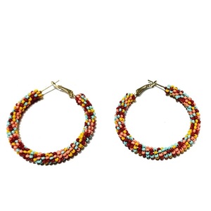 Simple oro rosa círculo pendiente diseños Multi Color semilla grano pendientes de aro para la joyería de las mujeres - Product Image 5