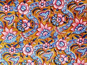 Premium Quality 100 % Cotton Fabric Yellow Amber Color Hand Block Printed Fabric Voile Fabric for Home Textile - Product Image 4