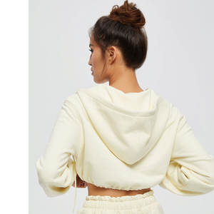 2023 nouveau automne femmes deux pièces survêtement ensemble solide maigre deux pièces survêtement ensemble haut court à capuche 2 pièces pantalon ensemble - Product Image 4