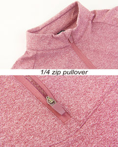 Camiseta rosa con cuello alto para mujer, ropa elegante para correr, trotar, personalizada - Product Image 6